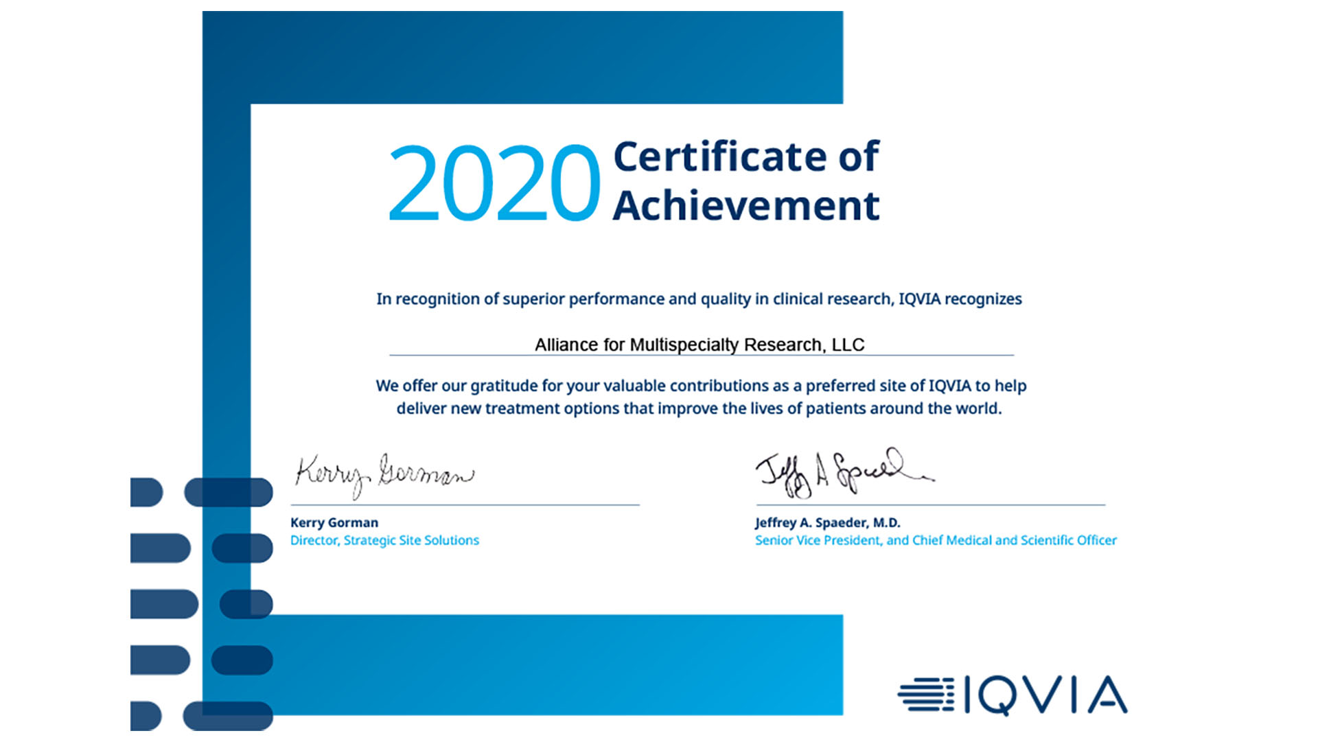 IQVIA Recognizes AMR for Top Performance